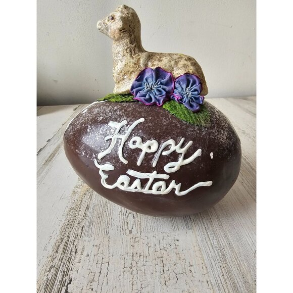 Bethany Lowe vintage Sheep egg Easter glitter statue RARE‎ figurine spring decor